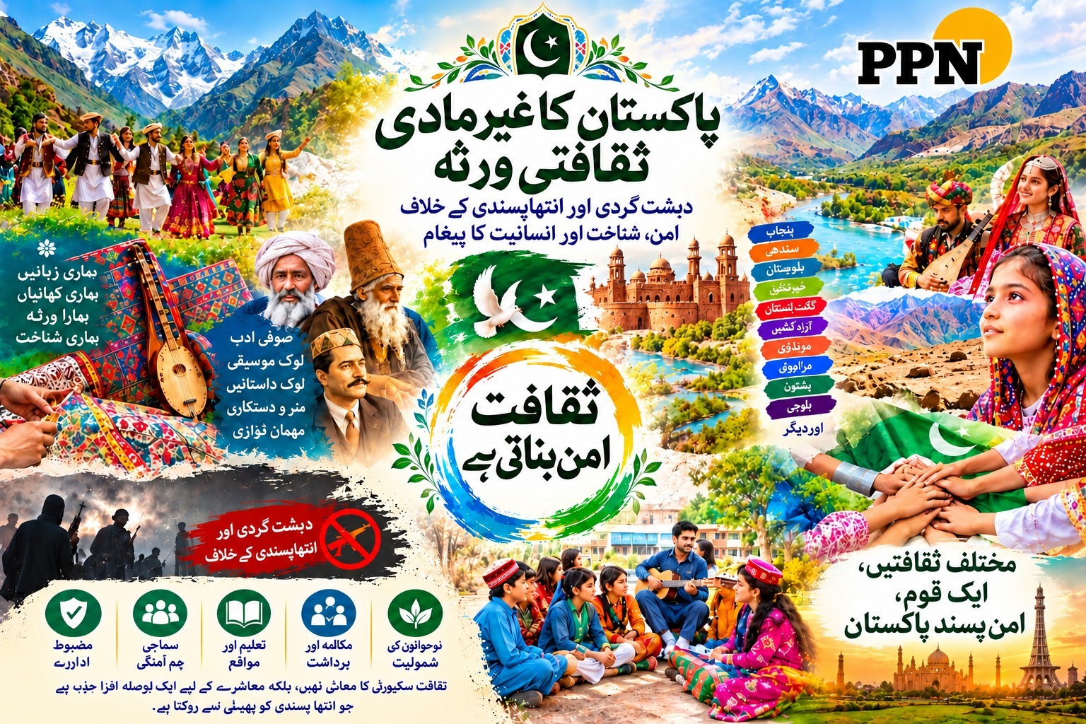 پاکستان کا غیر مادی ثقافتی ورثہ: دہشت گردی اور انتہاپسندی کے خلاف امن، شناخت اور انسانیت کا پیغام